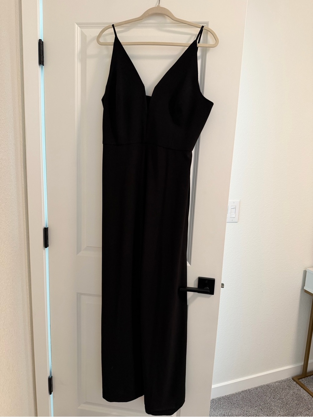 WAYF Classic Black V-Neck Slip Dress